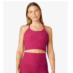 NWT Beyond Yoga Slim Racerback Cropped Bra Tank in Dragonfruit Sangria Size Med